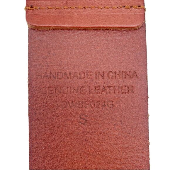 NWT Linea Pelle Brown Genuine Leather Belt Size Small Double Prong Buckle NEW - Picture 14 of 15